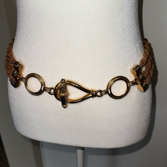 Gold rope twisted toggle belt size 32 inches adjustable main image 4